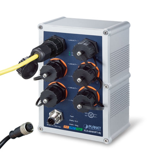 IGS-604HPT-RJ Управляемый ЖД коммутатор L2+/4 RJ45 IP67 PoE 1G/2 RJ45 IP67 1G