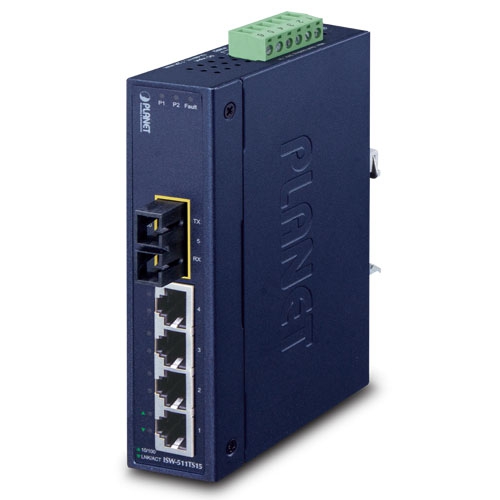 ISW-511TS15 Промышленный неуправляемый коммутатор/4 RJ45 PoE 100M/1 SFP 100M