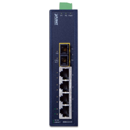 ISW-511T Промышленный неуправляемый коммутатор/4 RJ45 PoE 100M/1 SFP 100M