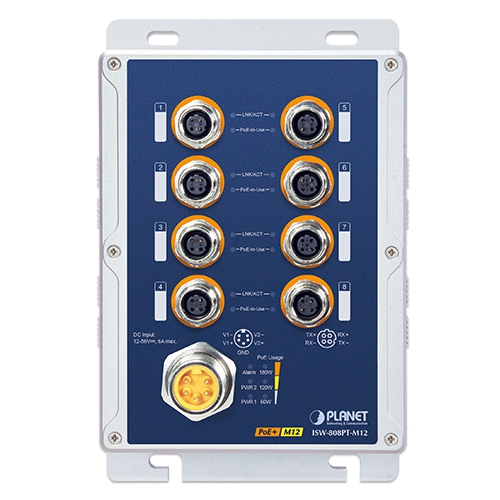 ISW-808PT-M12 Неуправляемый ЖД коммутатор/8 M12 PoE 1G