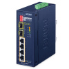 IFGS-624PTF Промышленный неуправляемый коммутатор/4 RJ45 PoE 100M/2 SFP 1G