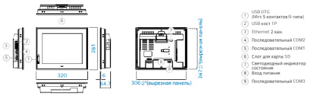 TOPRX1200XD Панель оператора 12.1″, 1024x768, 128MB, SD карта, 24VDC