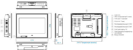 TOPRW1000WD Панель оператора 10.2″, 800x480, 128MB, SD карта, 24VDC, широкоформатная TOPRW1000WD Панель оператора 10.2″, 800x480, 128MB, SD карта, 24VDC, широкоформатная