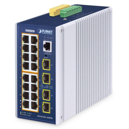IGS-6325-16P4S Промышленный управляемый L3 коммутатор 16 портов 1Гб/с PoE + 4 SFP слота 2.5Гб/с
