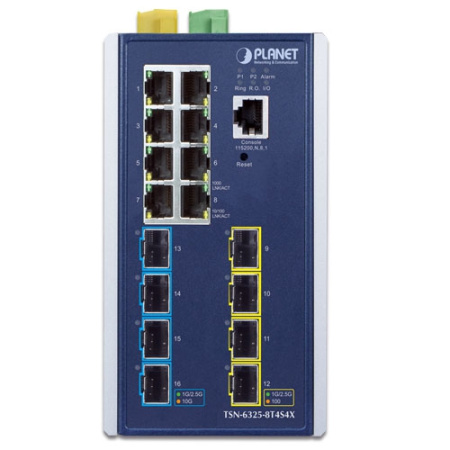 TSN-6325-8T4S4X Промышленный управляемый TSN коммутатор L3/8 RJ45 1G/4 SFP 2.5G/4 SFP+ 10G tsn-6325-8t4s4x