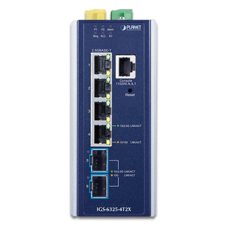 IGS-6325-4T2X Промышленный управляемый коммутатор L3/4 RJ45 2.5G/2 SFP+ 10G