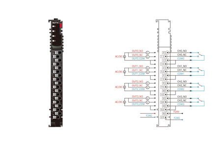 M2774 Дискретный вывод, 4DO, реле, 24 В/2A (DC), 240 В/2A (AC), RTB 18
