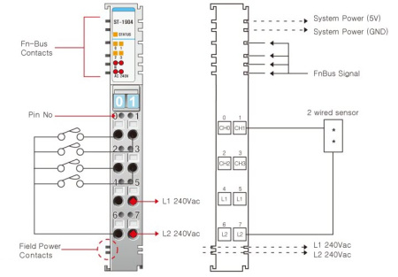 ST-1904 Дискретный ввод, 4DI, 240 В (AC), RTB 8