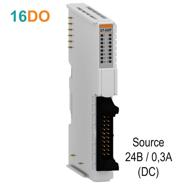 GT-222F Дискретный вывод, 16DO, 24 В/0.3А (DC), Source, IDC 20 GT-222F Дискретный вывод, 16DO, 24 В/0.3А (DC), Source, IDC 20