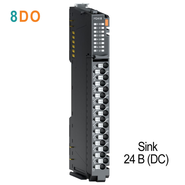 M2418 Дискретный вывод, 8DO, 24 В (DC), Sink, диагностика, RTB 18 M2418 Дискретный вывод, 8DO, 24 В (DC), Sink, диагностика, RTB 18
