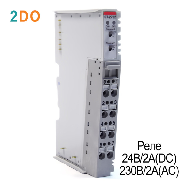 ST-2792 Дискретный вывод, 2DO, реле 24 В/2А (DC), 230 В/2А (AC), RTB 8 ST-2792 Дискретный вывод, 2DO, реле 24 В/2А (DC), 230 В/2А (AC), RTB 8
