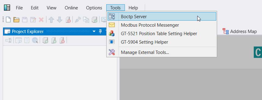 запуск Bootp Server в меню Tools программы IOGuide 2